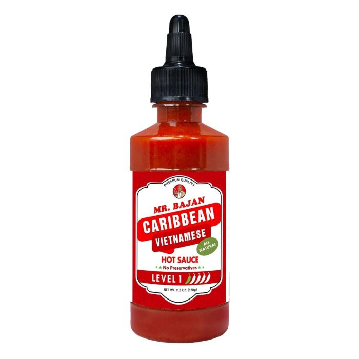 MR BAJAN: Caribbean Vietnamese Hot Sauce Level 1, 11 oz
