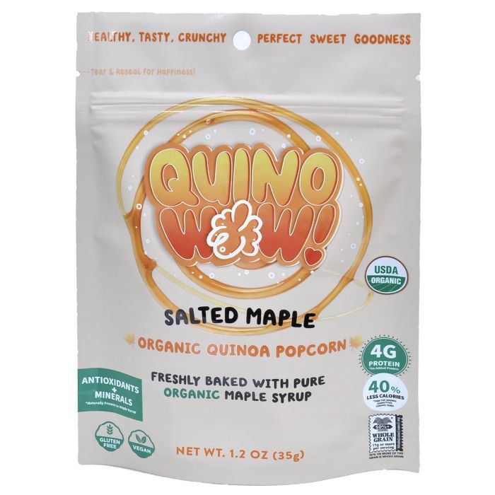 QUINOWOW: Salted Maple Organic Quinoa Popcorn, 1.2 oz