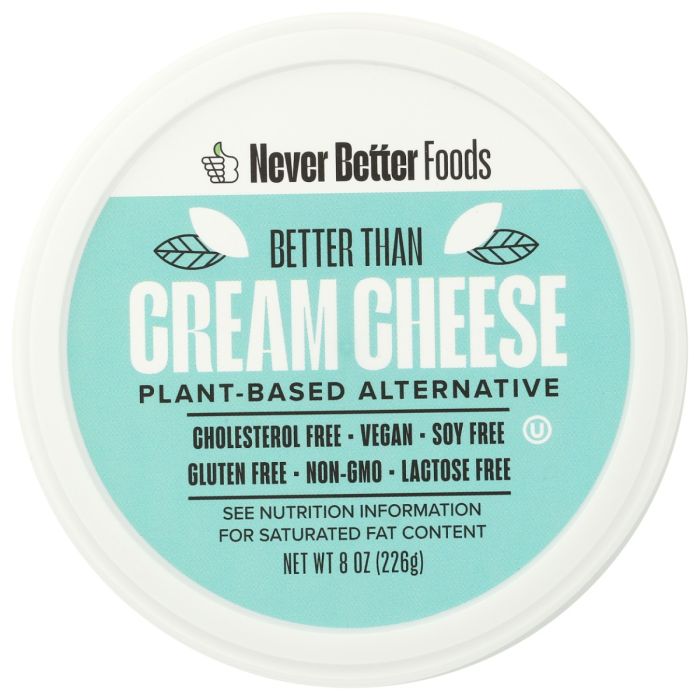NEVER BETTER FOODS: Cream Cheese Plant-Based Alternative, 8 oz