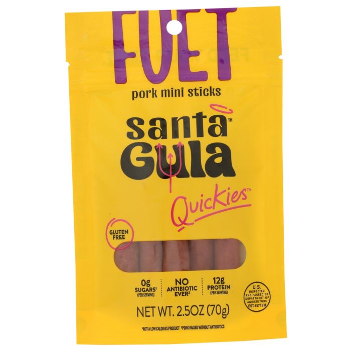 SANTA GULA: Quickies Spanish Dry Cured Fuet Pork Mini Sticks, 2.5 oz