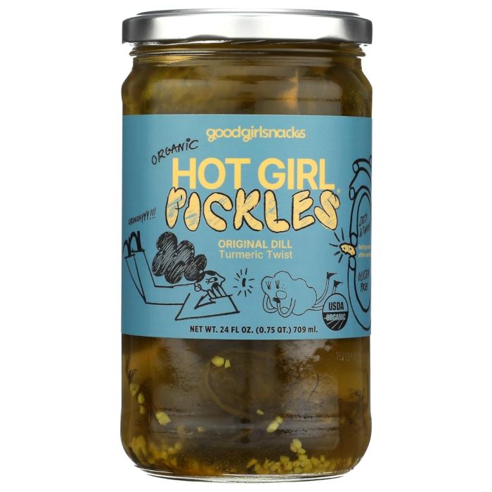 GOOD GIRL SNACKS: Organic Hot Girl Pickles Original Dill, 24 fo