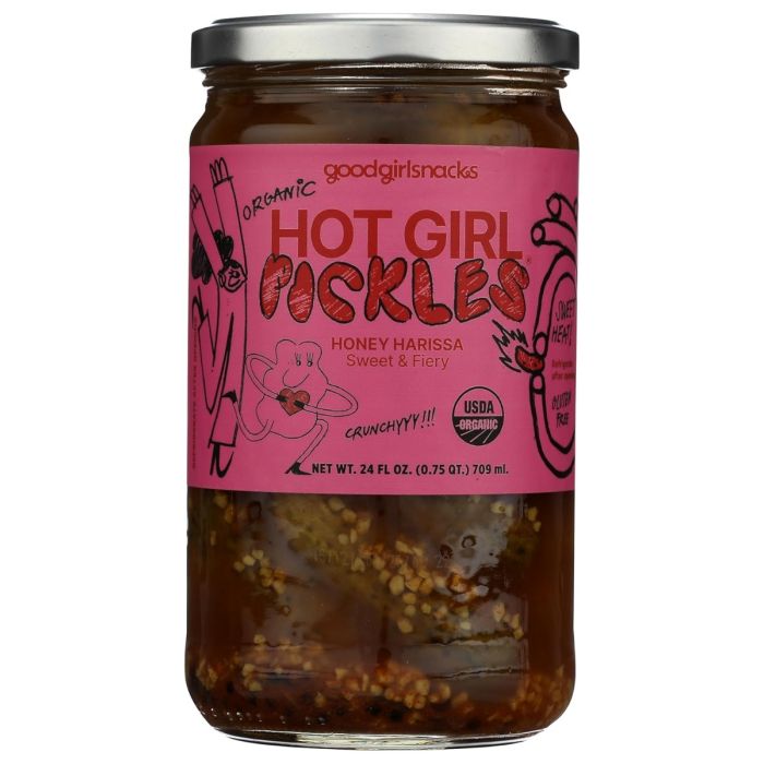 GOOD GIRL SNACKS: Organic Hot Girl Pickles Honey Harissa, 24 fo