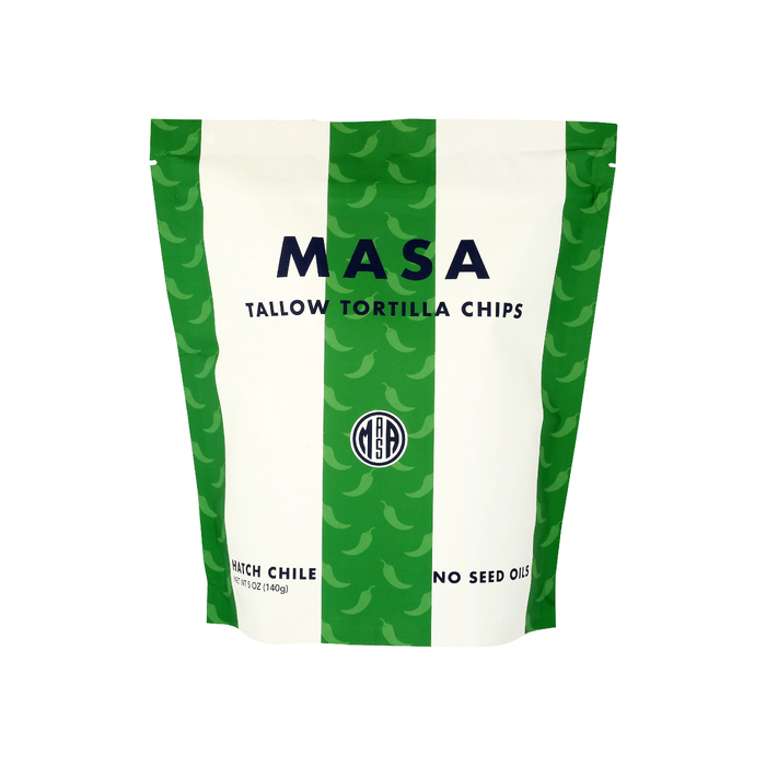 MASA: Hatch Chile Tallow Tortilla Chips, 5 oz