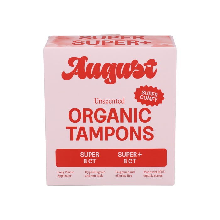 AUGUST: Super/Super Plus Combo Unscented Organic Tampons, 16 ea