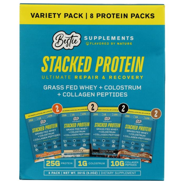 BESTIE SUPPLEMENTS: Stacked Protein Variety Pack 8 Pack, 10 oz