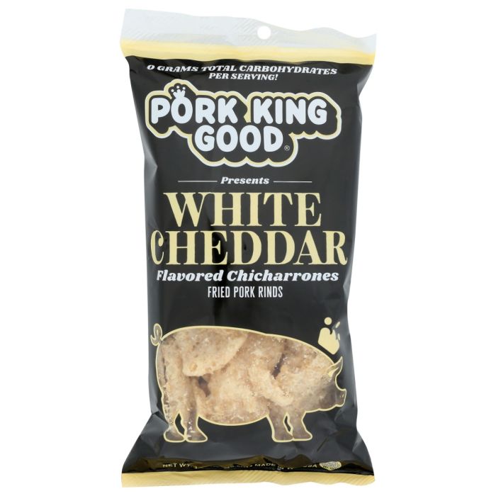 PORK KING GOOD: White Cheddar Pork Rinds, 1.75 oz