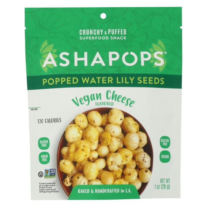 ASHAPOPS: Vegan Cheese Popped Water Lily Seeds, 1 oz