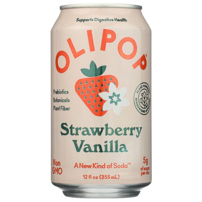 OLIPOP: Strawberry Vanilla Soda, 12 oz