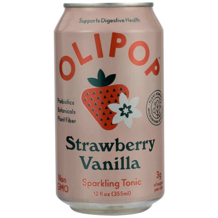 OLIPOP: Strawberry Vanilla Soda, 12 oz