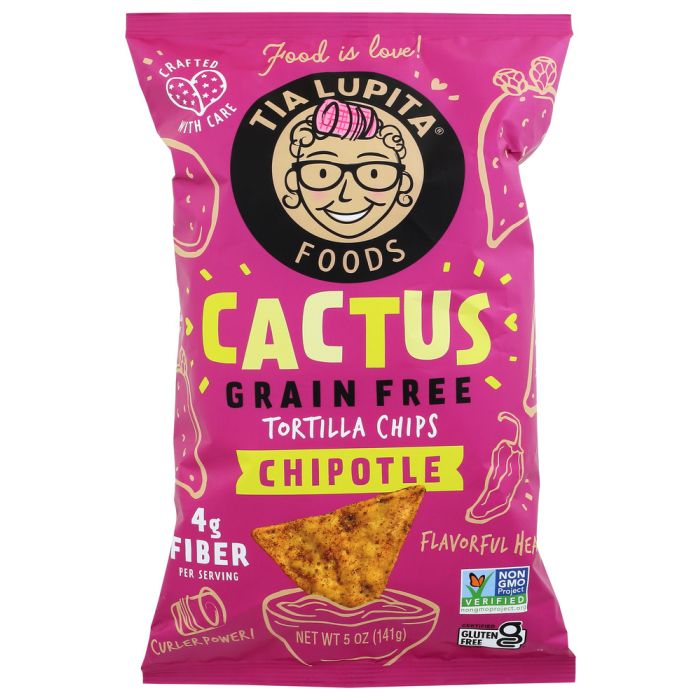 TIA LUPITA FOODS: Cactus Tortilla Chips Chipotle, 5 oz