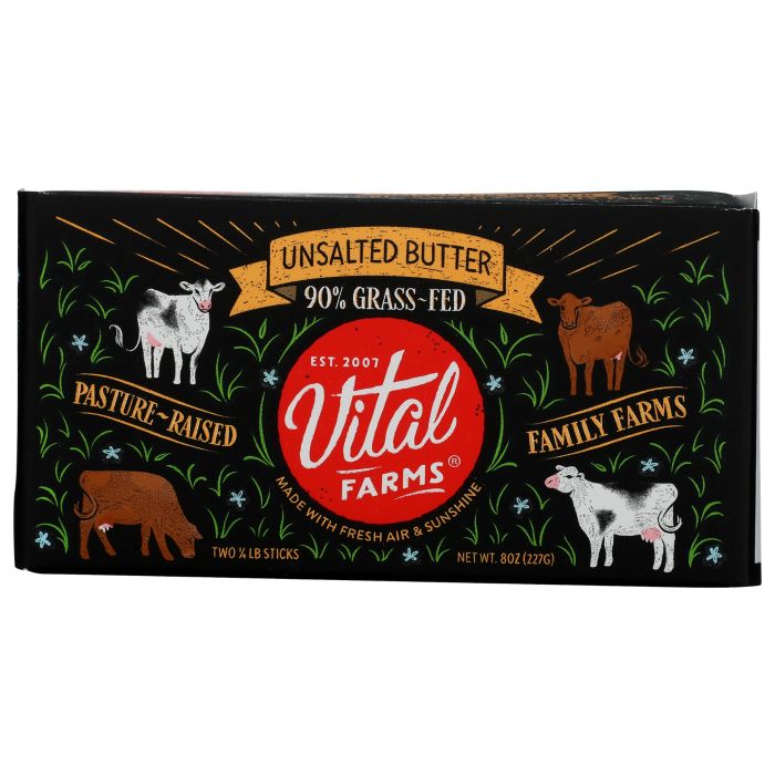 VITAL FARMS: Pasture-Raised Unsalted Butter, 8 oz