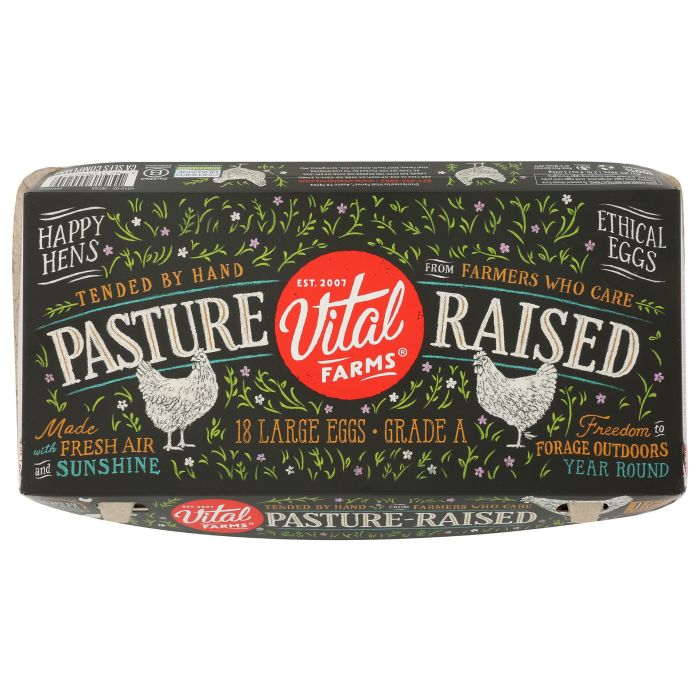 VITAL FARMS: Pasture Raised Eggs Large, 1.5 dz