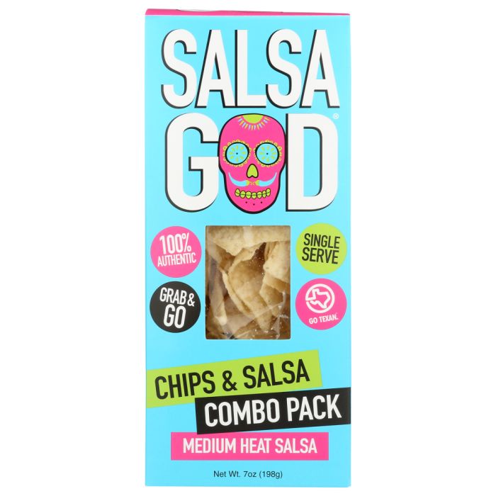 SALSA GOD: Chip And Salsa Combo Pack Medium Heat, 7 oz