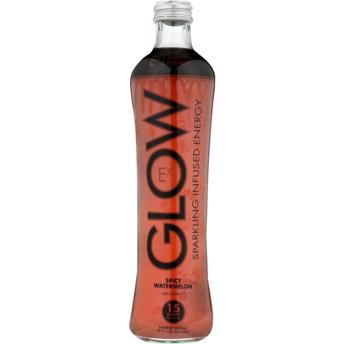GLOW BEVERAGES: Sparkling Infused Energy Drink Spicy Watermelon, 12 fl oz
