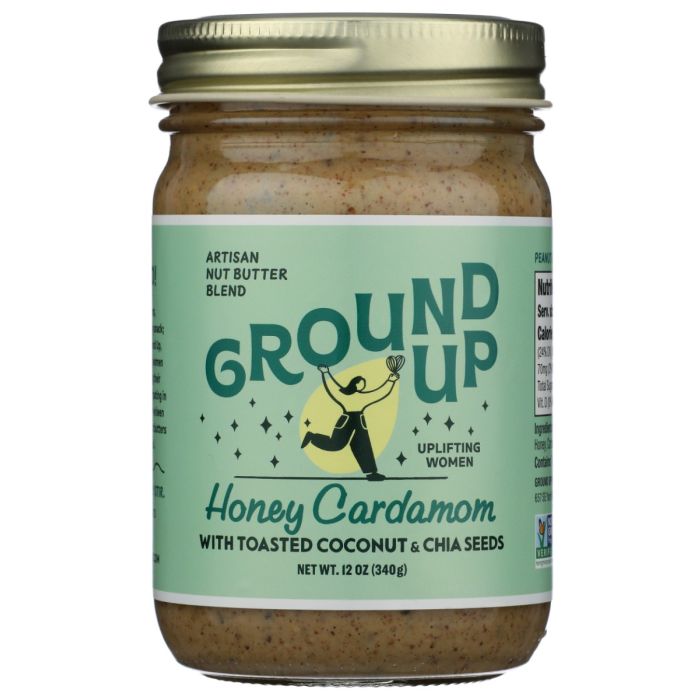 GROUND UP: Honey Cardamom Almond, Cashew & Coconut Butter, 12 oz