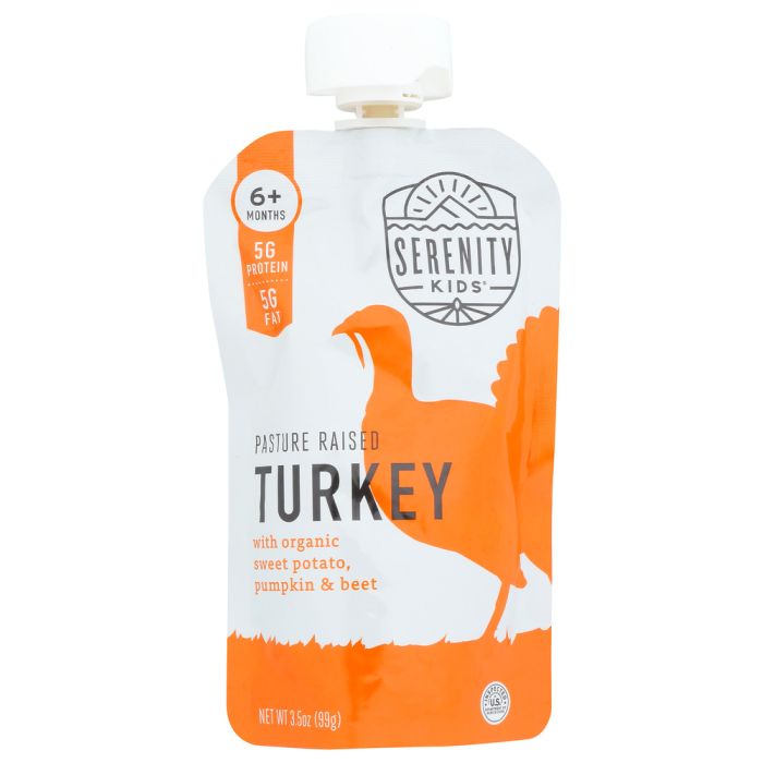 SERENITY KIDS: Pasture Raised Turkey With Organic Pumpkin & Beets Baby Food, 3.5 oz