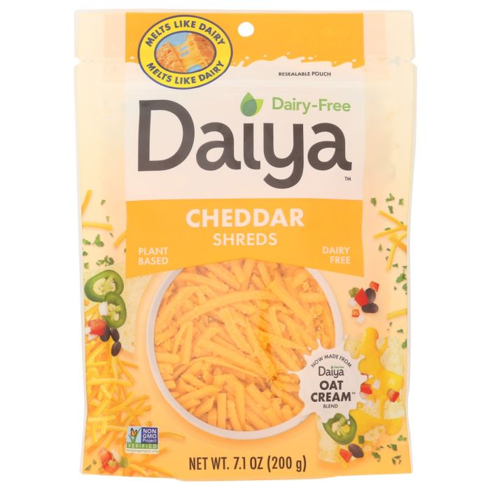 DAIYA: Dairy-Free Cheddar Cheese Shreds, 7.1 oz