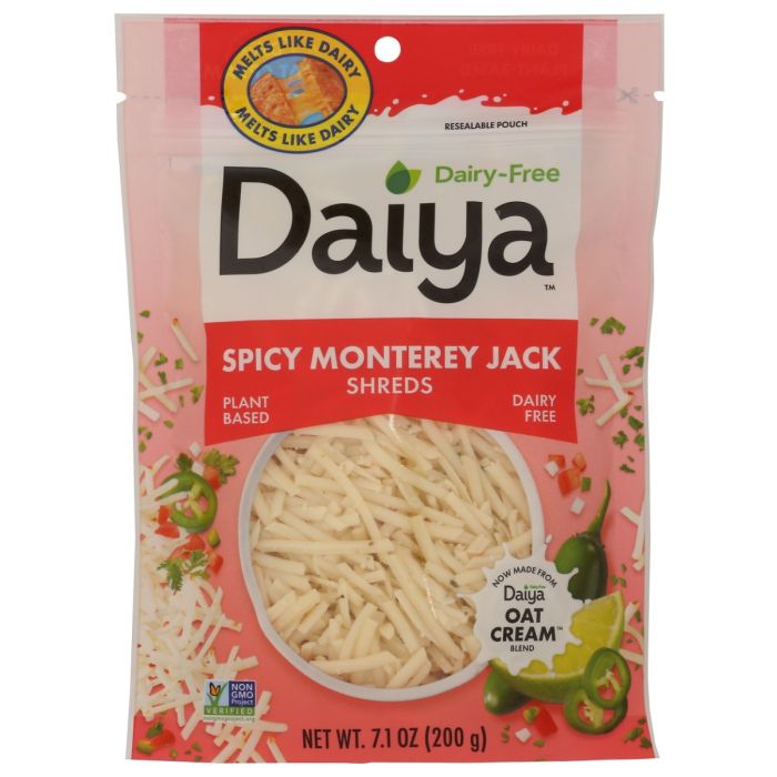 DAIYA: Dairy-Free Spicy Monterey Jack Shreds Cheese, 7.1 oz