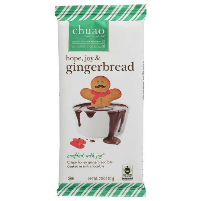 CHUAO CHOCOLATIER: Hope Joy and Gingerbread Chocolate Bar, 2.8 oz