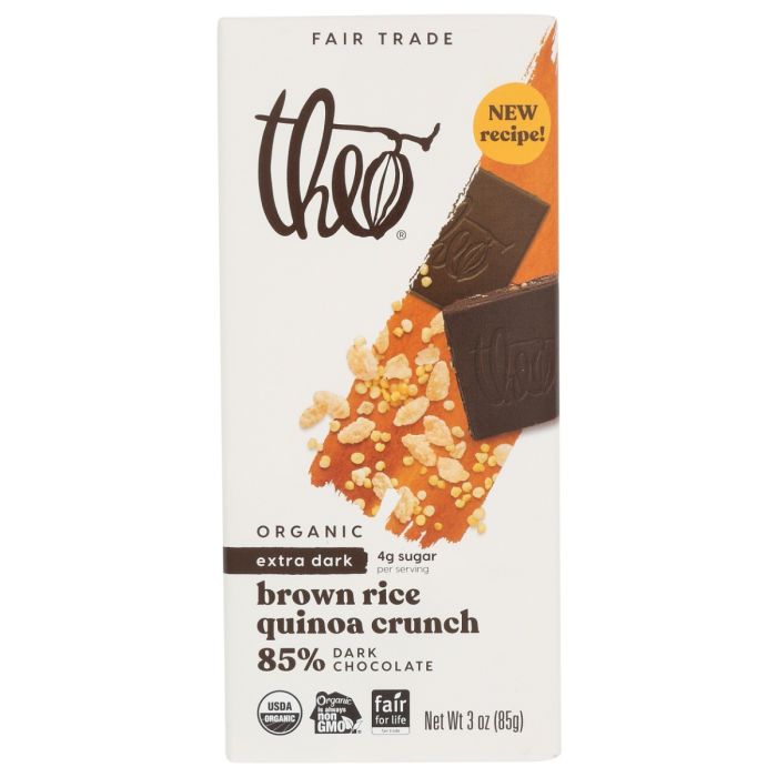 THEO CHOCOLATE: Black Rice 85% Dark Chocolate Bar, 3 oz