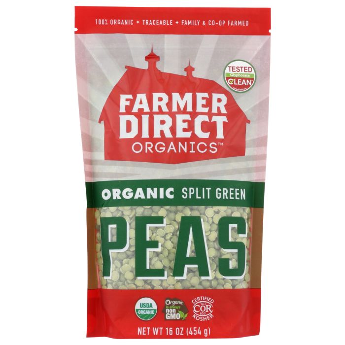 FARMER DIRECT ORGANIC: Organic Split Green Peas, 16 oz