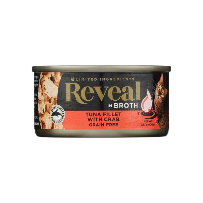 REVEAL: Tuna Fillet with Crab in Broth Cat Food, 2.47 oz