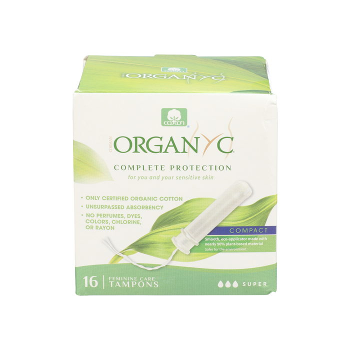 ORGANYC: Complete Protection Super Compact Tampons, 16 pc