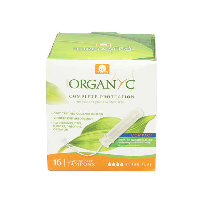 ORGANYC: Organic Cotton Compact Applicator Tampons Super Plus, 16 pc