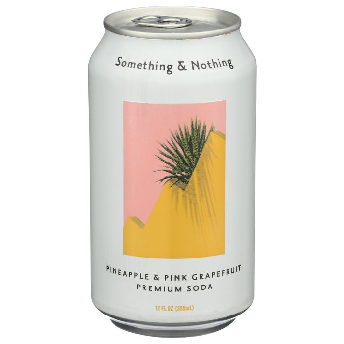 SOMETHING & NOTHING: Pineapple And Pink Grapefruit Premium Soda, 12 fo