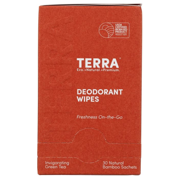 TERRA ORGANICS: Deodorant Wipes, 30 ea