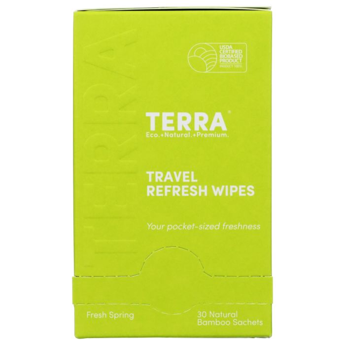 TERRA ORGANICS: Travel Refresh Wipes, 30 ea
