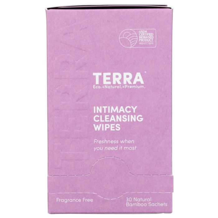 TERRA ORGANICS: Intimacy Cleansing Wipes, 30 ea