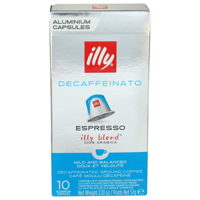 ILLYCAFFE: Decaffeinated Espresso Capsules Classico Medium Roast Coffee, 10 ea
