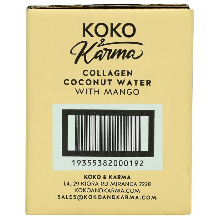KOKO AND KARMA: Mango Collagen Coconut Water 4Pk, 33.8 fo