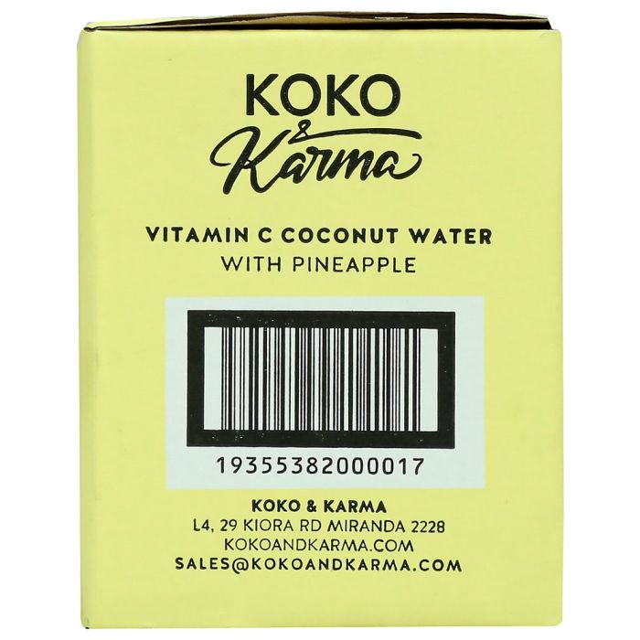 KOKO AND KARMA: Pineapple Vitamin C Coconut Water 4Pk, 33.8 fo