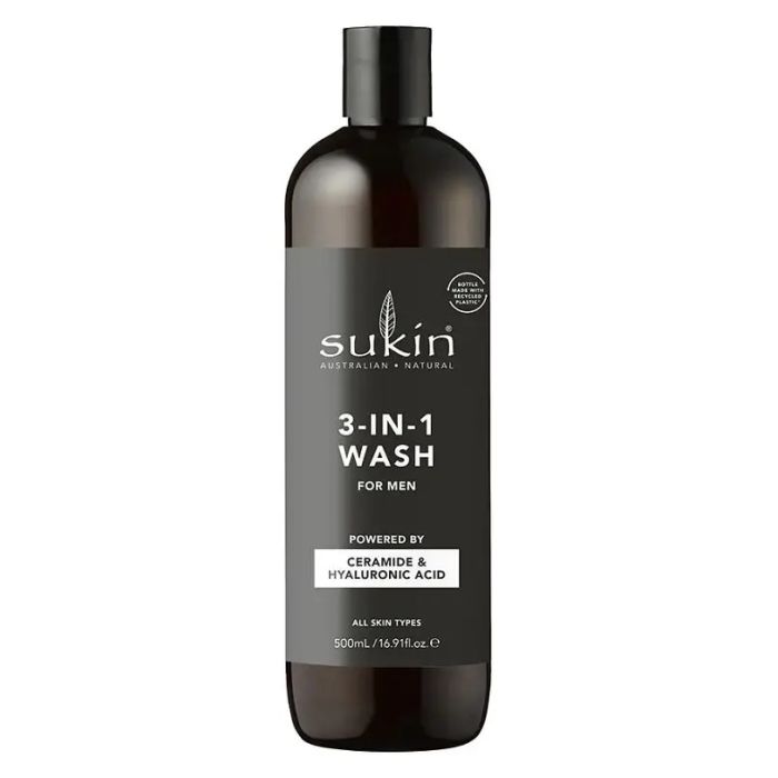SUKIN: Mens 3-in-1 Wash, 16.91 fo
