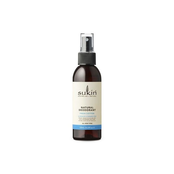 SUKIN: Natural Deodorant Spray Fresh Cotton, 4.23 fo