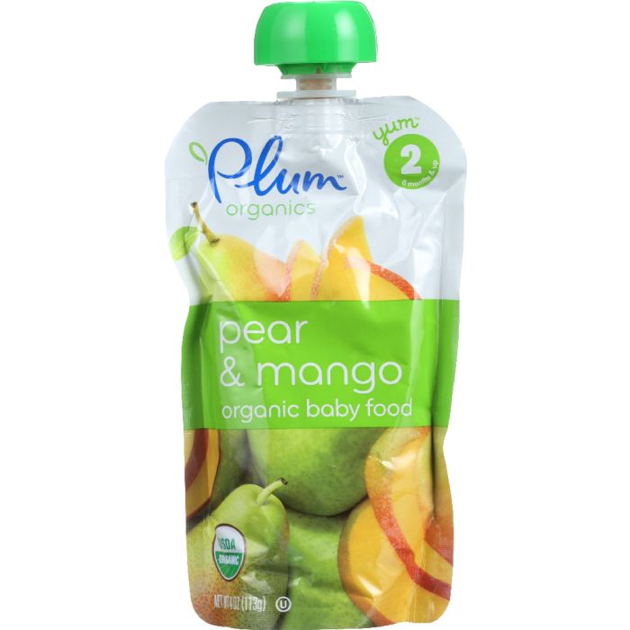 PLUM ORGANICS: Organic Baby Food Stage 2 Pear & Mango, 4 oz