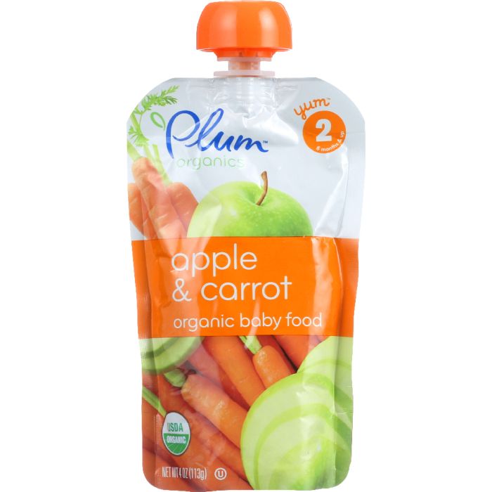 PLUM ORGANICS: Organic Baby Food Stage 2 Apple & Carrot, 4 oz