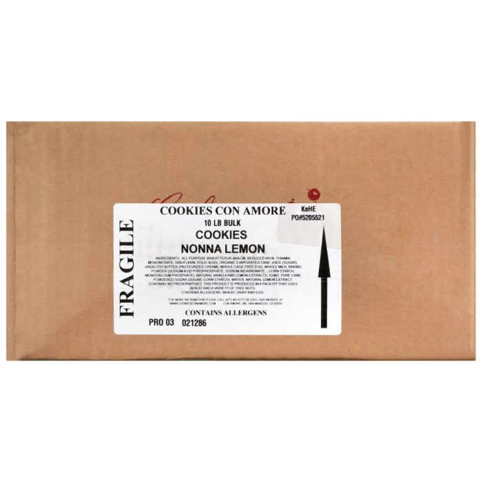 COOKIES CON AMORE: Nonna Lemon Cookies Approximately 210 Pieces, 10 lb