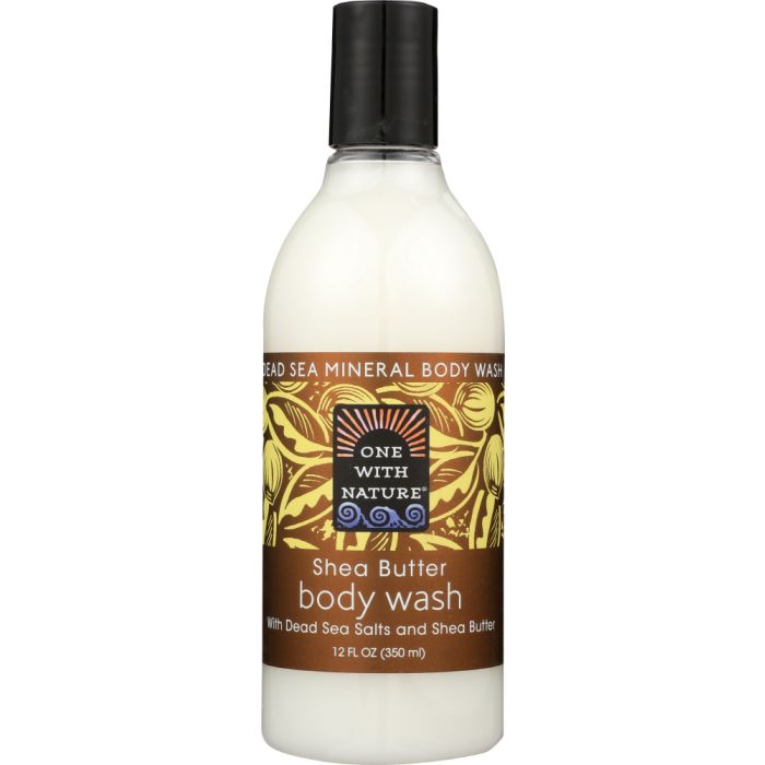 ONE WITH NATURE: Shea Butter Body Wash with Dead Sea Minerals, 12 fl oz