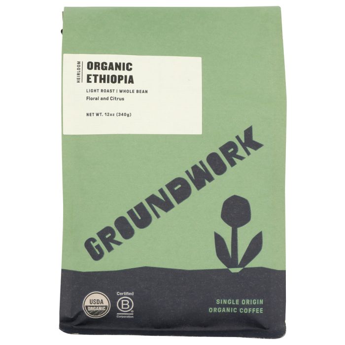 GROUNDWORK COFFEE: Ethiopia Organic Coffee Single Origin, 12 oz