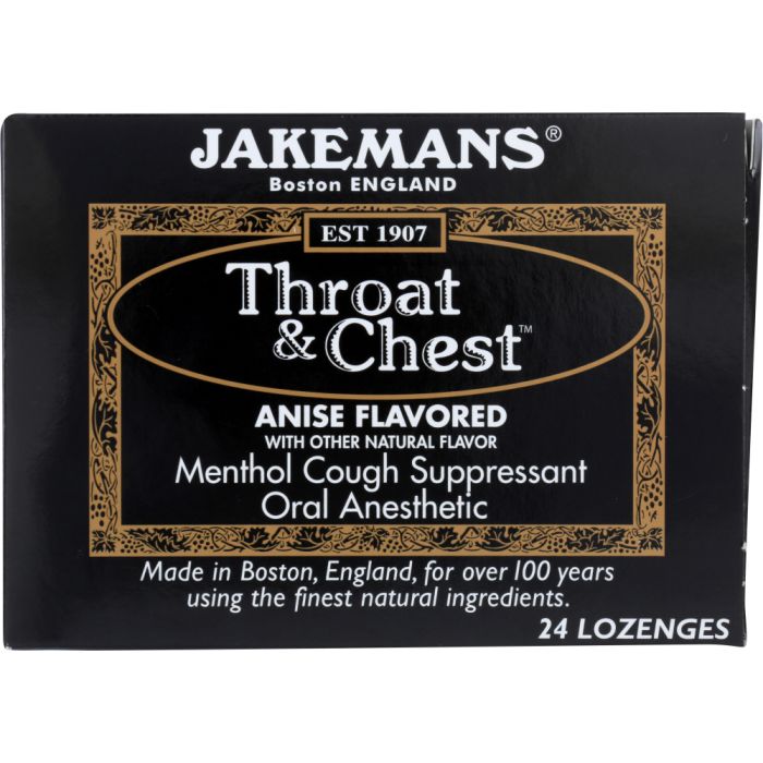 JAKEMANS: Lozenge Throat and Chest Anise Menthol, 24 pc
