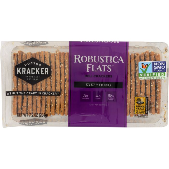 DOCTOR KRACKER: Robustica Flats Deli Crackers Everything, 7.2 oz