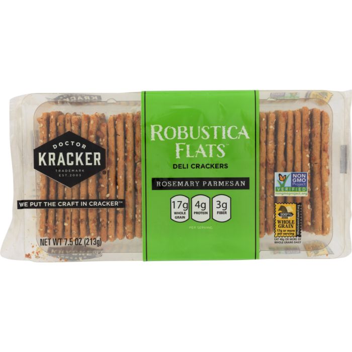 DOCTOR KRACKER: Robustica Flats Deli Crackers Rosemary Parmesan, 7 oz