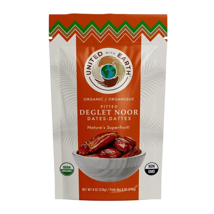 UNITED WITH EARTH: Organic Pitted Deglet Noor Dates, 8 oz