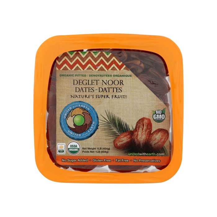 UNITED WITH EARTH: Organic Deglet Noor Pitted Dates, 1 lb