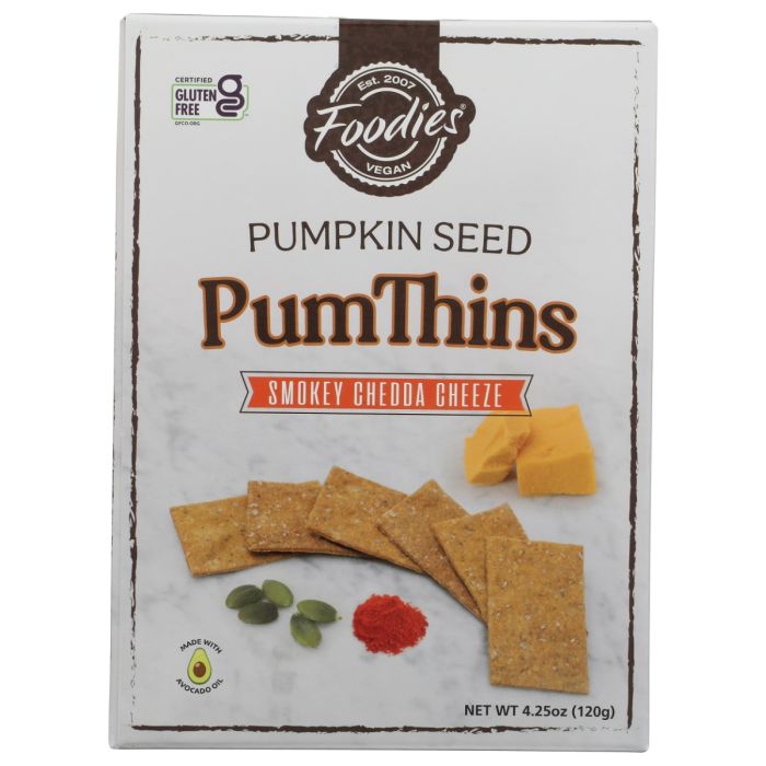 FOODIES: PumThins Smokey Chedda Cheeze Crackers, 4.25 oz