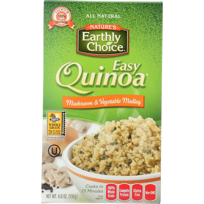 NATURE'S EARTHLY CHOICE: Easy Quinoa Gluten Free Mushroom & Vegetable Medley, 4.8 oz