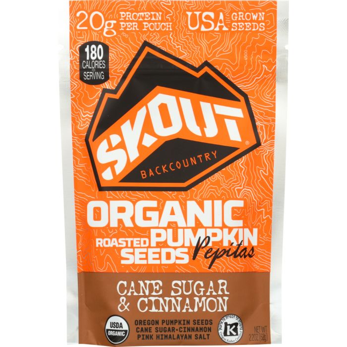 SKOUT: Seeds Pumpkin Cane Sugar and Cinnamon, 2.2 oz